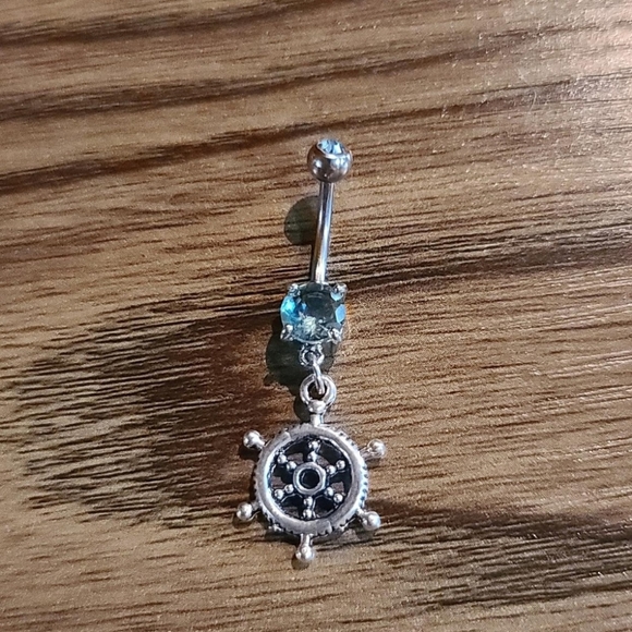 Sail Boat wheel bellybutton ring - Picture 1 of 1